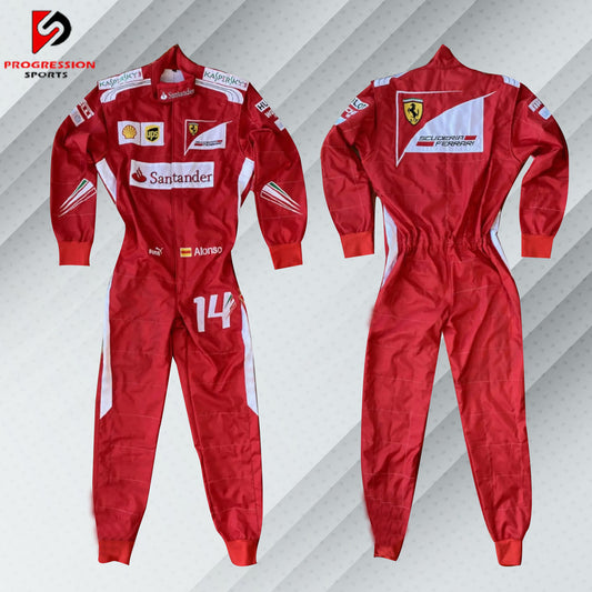 2014 Fernando Alonso Ferrari F1 Embroidered Racing Suit
