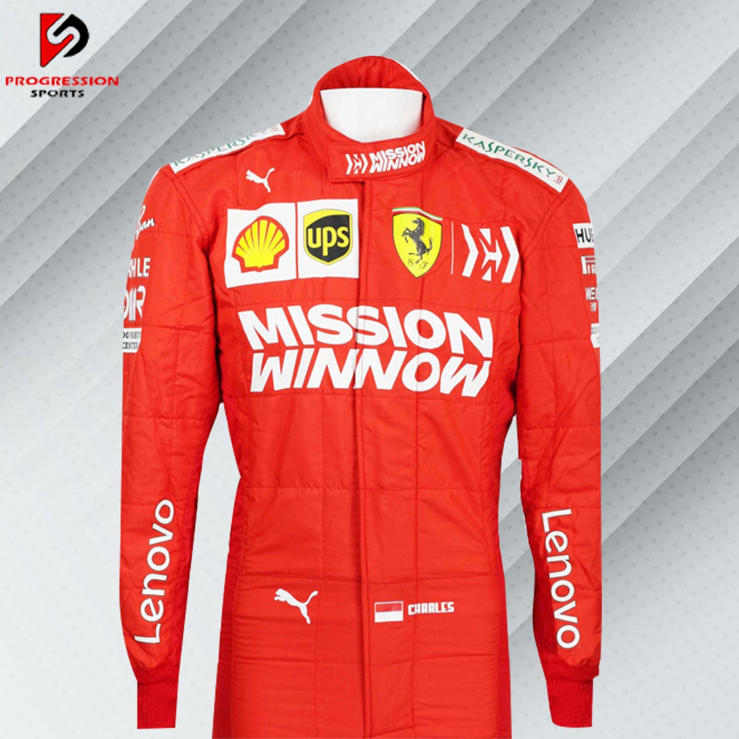 Immerse yourself in the passion and performance of Formula 1 with the 2019 Ferrari racing suit. This suit represents a year of fierce competition and exceptional engineering from one of the sport’s most iconic teams. Perfect for collectors and F1 enthusiasts, it showcases Ferrari's commitment to excellence and speed. Own a piece of Scuderia Ferrari's storied legacy and feel the thrill of the race.