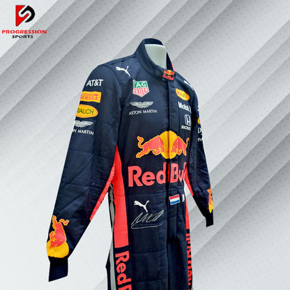 Step into the world of Formula 1 with the Red Bull racing suit. Known for its bold design and cutting-edge technology, this suit reflects the dynamic spirit of one of F1's most successful teams. Ideal for collectors and fans, it represents a blend of style, innovation, and racing excellence. Own a piece of Red Bull's racing legacy and embrace the thrill of the track.