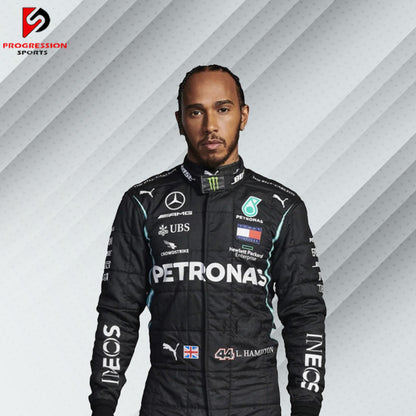 Get ready to experience the dominance of Formula 1 with the 2021 Mercedes F1 racing suit! This suit represents the peak of engineering and sleek design, capturing the essence of Mercedes' championship spirit. Perfect for collectors and fans, it’s your chance to own a piece of racing history and celebrate a legendary season.