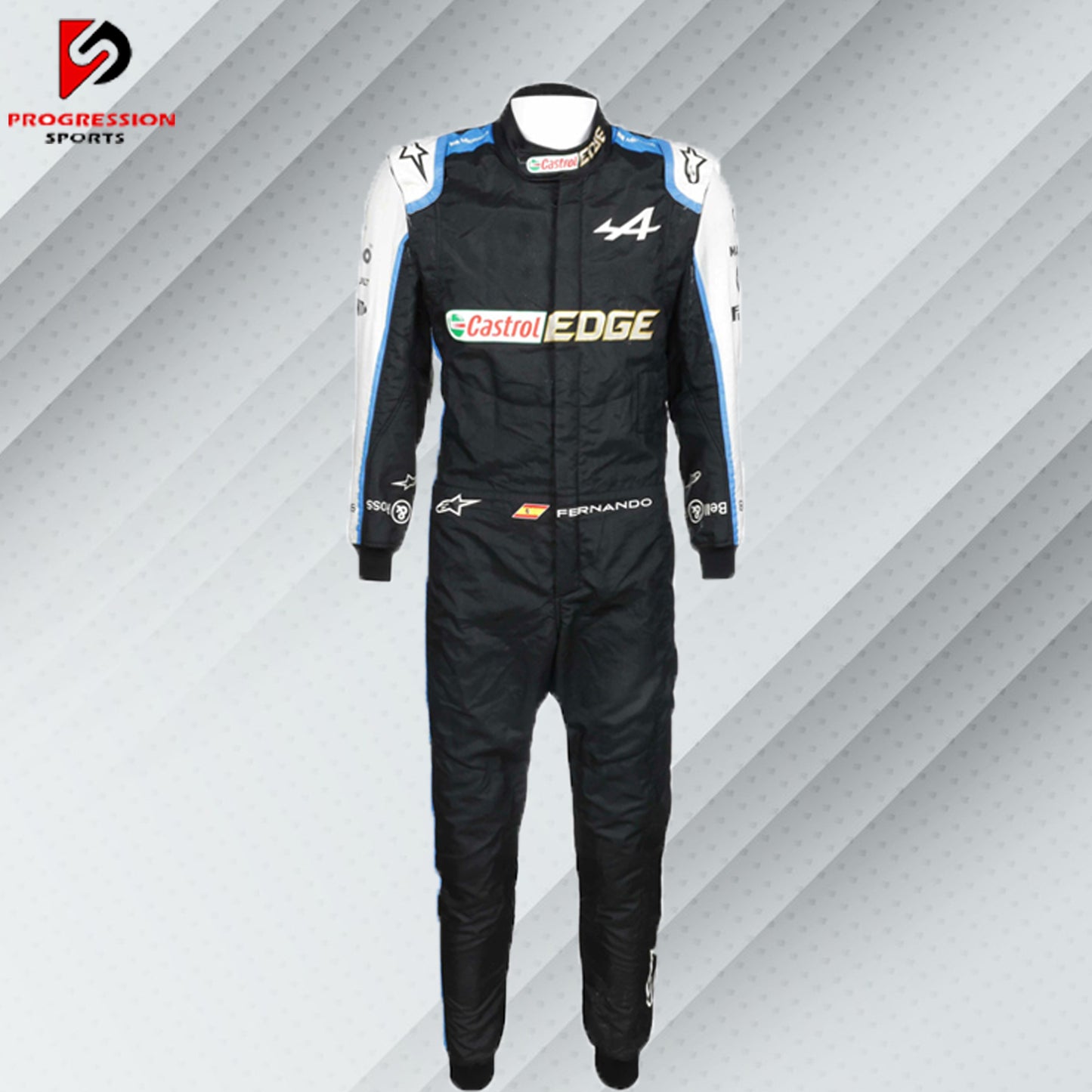 Check out the 2021 Alpine F1 racing suit! This suit embodies the sleek design and cutting-edge technology of the Alpine team during an exciting season. Perfect for collectors and fans, it captures the essence of Alpine's innovation and competitive spirit. Own a piece of F1 history and feel the thrill of the 2021 season with this iconic suit.