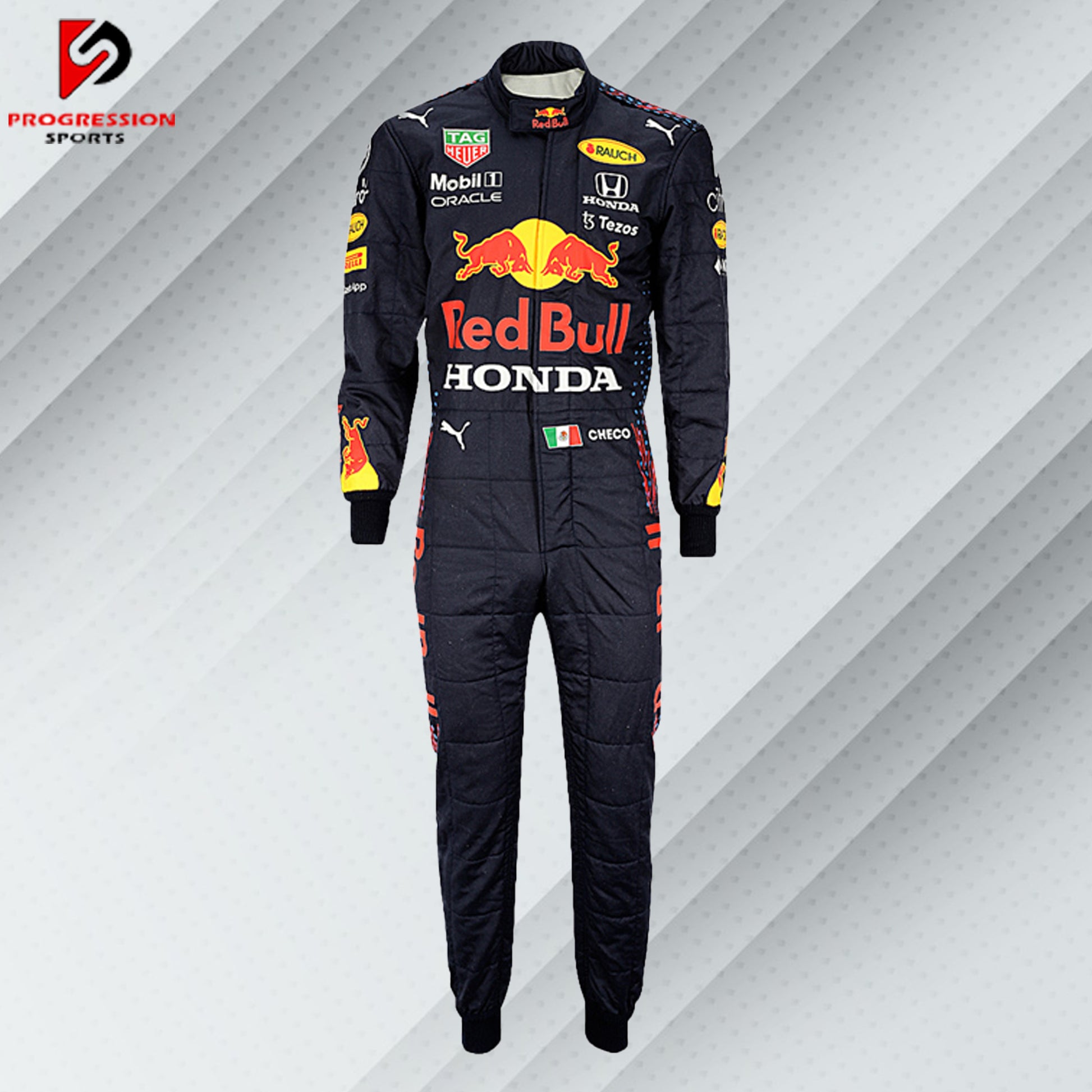 Step into the fast lane with the 2021 Red Bull F1 racing suit! Known for its bold design and cutting-edge technology, this suit captures the essence of Red Bull Racing's competitive edge. Ideal for collectors and fans, it’s your chance to own a piece of an exhilarating season and celebrate Red Bull's dynamic spirit in Formula 1.