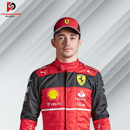 Rev up your collection with the 2022 Ferrari F1 racing suit! This suit embodies Ferrari's relentless pursuit of excellence and innovation, featuring a striking design and top-tier craftsmanship. Perfect for collectors and fans, it's your opportunity to own a piece of Ferrari's thrilling 2022 season and celebrate their iconic legacy in Formula 1.