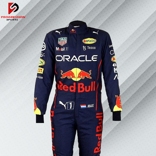 Immerse yourself in the dynamic world of Formula 1 with the 2022 Red Bull racing suit. This suit exemplifies Red Bull Racing's innovative engineering and bold design from a standout season. Perfect for collectors and fans, it showcases the team's relentless pursuit of excellence and competitive edge. Own a piece of 2022 racing history and celebrate Red Bull's remarkable achievements in F1.