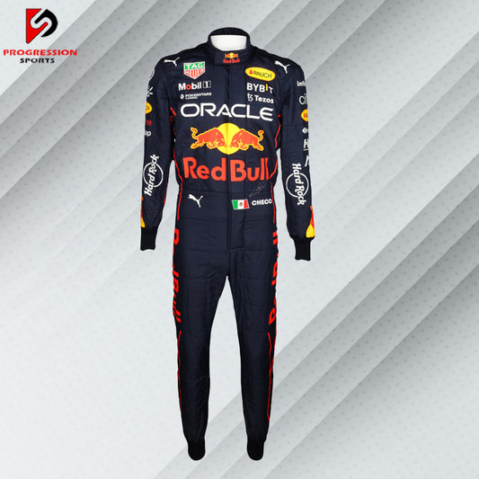 Immerse yourself in the dynamic world of Formula 1 with the 2022 Red Bull racing suit. This suit exemplifies Red Bull Racing's innovative engineering and bold design from a standout season. Perfect for collectors and fans, it showcases the team's relentless pursuit of excellence and competitive edge. Own a piece of 2022 racing history and celebrate Red Bull's remarkable achievements in F1.