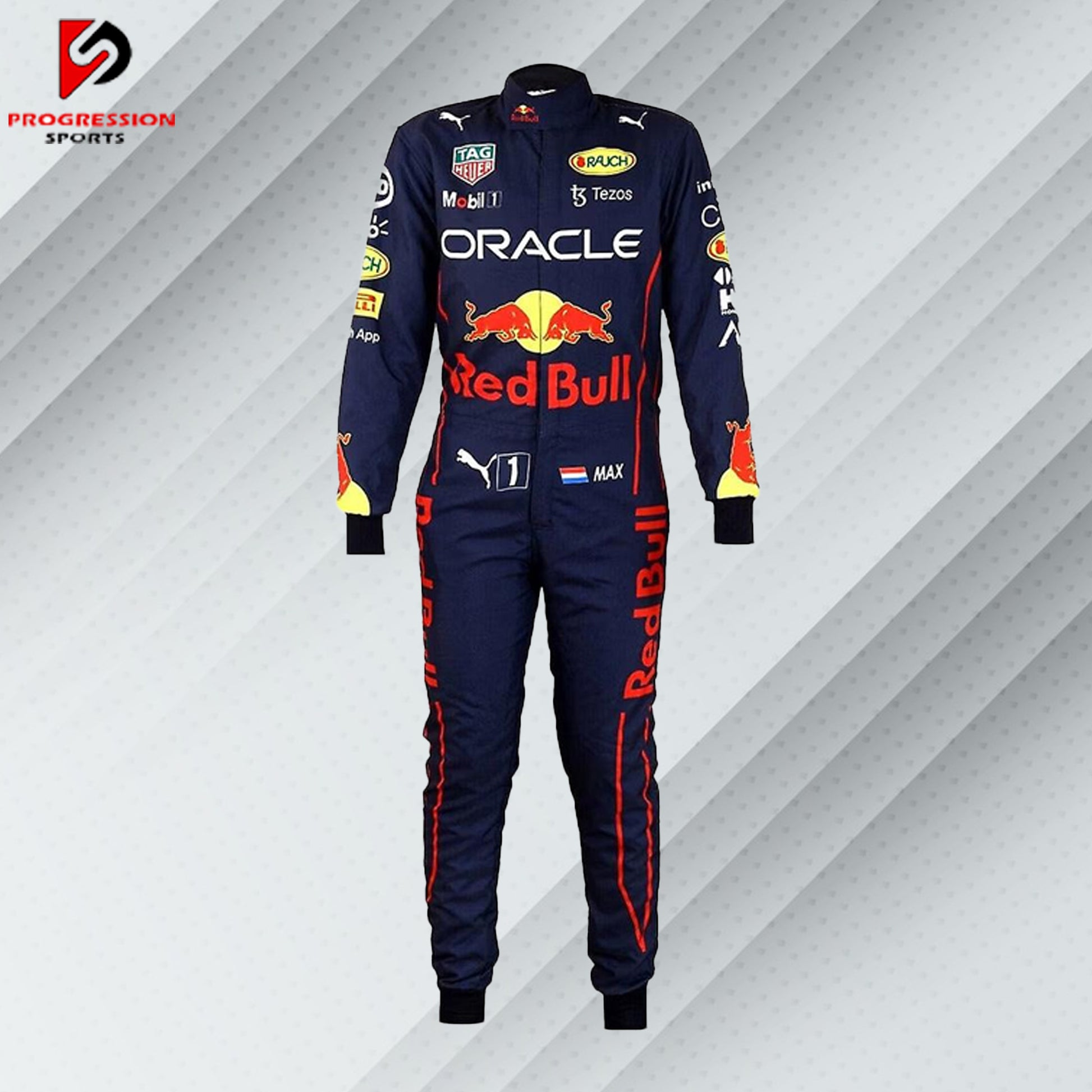 Immerse yourself in the dynamic world of Formula 1 with the 2022 Red Bull racing suit. This suit exemplifies Red Bull Racing's innovative engineering and bold design from a standout season. Perfect for collectors and fans, it showcases the team's relentless pursuit of excellence and competitive edge. Own a piece of 2022 racing history and celebrate Red Bull's remarkable achievements in F1.