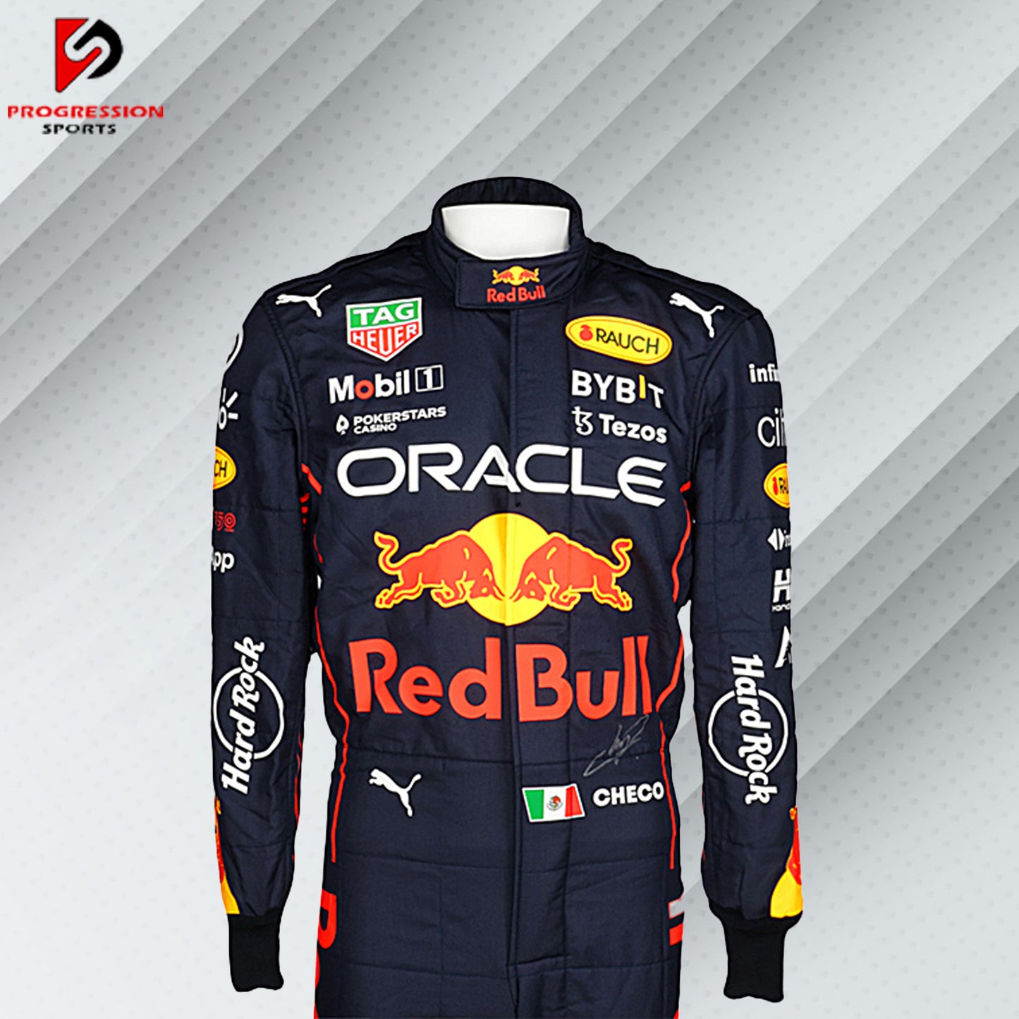 Immerse yourself in the dynamic world of Formula 1 with the 2022 Red Bull racing suit. This suit exemplifies Red Bull Racing's innovative engineering and bold design from a standout season. Perfect for collectors and fans, it showcases the team's relentless pursuit of excellence and competitive edge. Own a piece of 2022 racing history and celebrate Red Bull's remarkable achievements in F1.