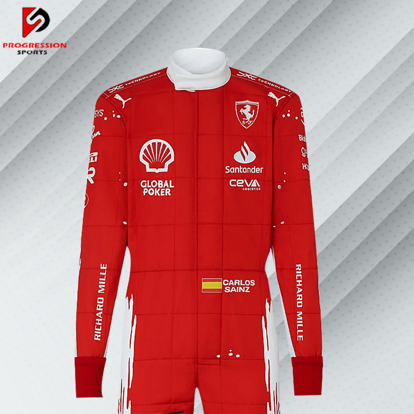 Discover the 2023 Ferrari Special Edition F1 racing suit, a true masterpiece of design and performance. This exclusive suit celebrates Ferrari's heritage with unique styling and advanced technology, reflecting the team's commitment to excellence in Formula 1. Perfect for collectors and enthusiasts, it offers a rare opportunity to own a piece of Ferrari's 2023 season and embrace the prestige of one of racing's most iconic brands.