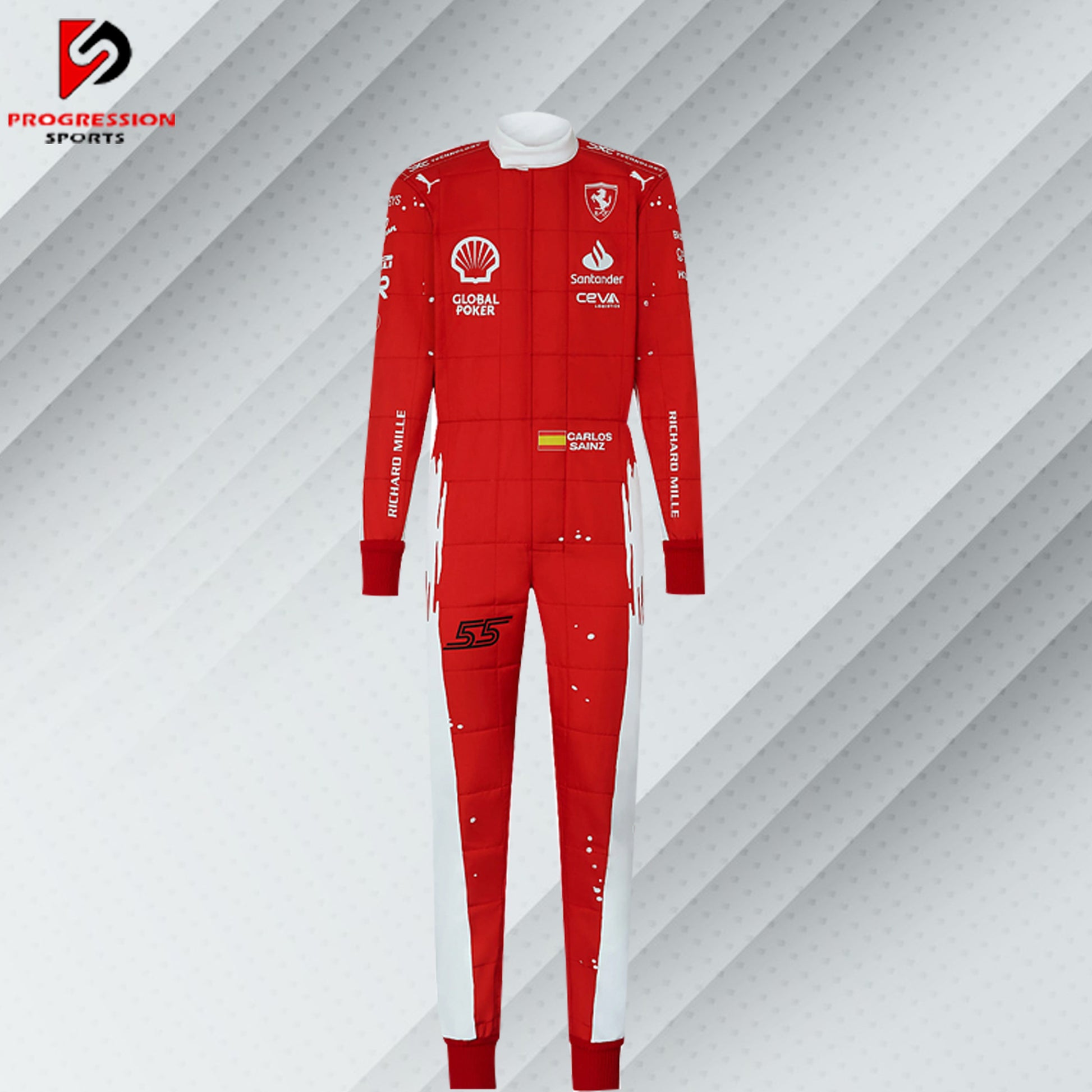 Discover the 2023 Ferrari Special Edition F1 racing suit, a true masterpiece of design and performance. This exclusive suit celebrates Ferrari's heritage with unique styling and advanced technology, reflecting the team's commitment to excellence in Formula 1. Perfect for collectors and enthusiasts, it offers a rare opportunity to own a piece of Ferrari's 2023 season and embrace the prestige of one of racing's most iconic brands.