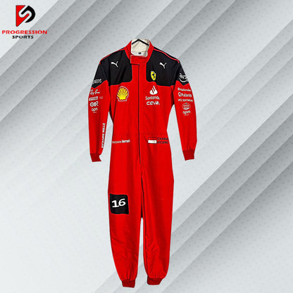 Experience the cutting-edge innovation of Formula 1 with the 2023 Ferrari racing suit. This suit showcases Ferrari's commitment to performance and style, featuring a modern design that reflects the team’s continued excellence. Ideal for collectors and fans, it represents a significant season for Ferrari, blending advanced technology with the iconic Ferrari aesthetic. Own a piece of the 2023 racing season and celebrate Ferrari's ongoing legacy in F1.