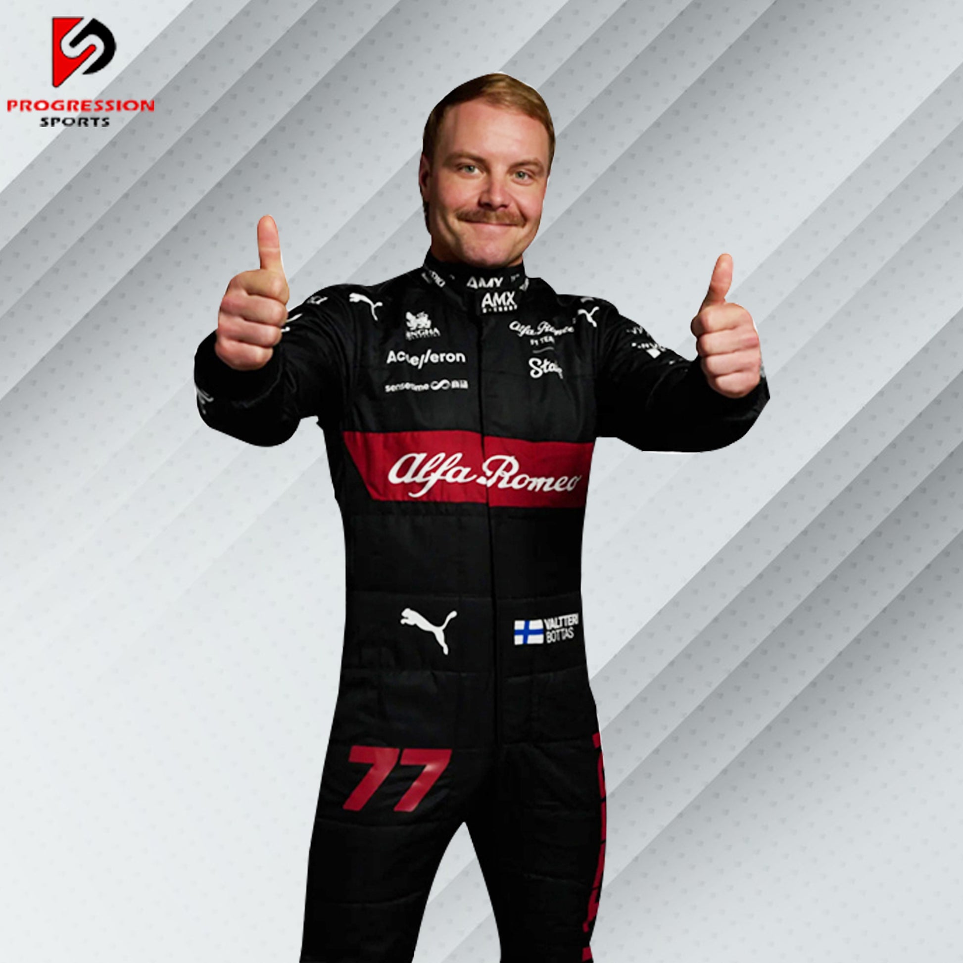Celebrate the thrill of Formula 1 with the 2023 Alfa Romeo racing suit! This suit showcases Alfa Romeo's blend of sophisticated design and high-performance engineering from an exciting season. Ideal for collectors and fans, it's your chance to own a piece of 2023 F1 history and honor Alfa Romeo's legacy in racing. Don’t miss out on this striking addition to your collection!