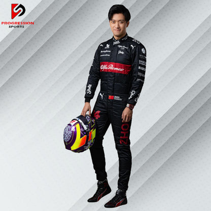 Celebrate the thrill of Formula 1 with the 2023 Alfa Romeo racing suit! This suit showcases Alfa Romeo's blend of sophisticated design and high-performance engineering from an exciting season. Ideal for collectors and fans, it's your chance to own a piece of 2023 F1 history and honor Alfa Romeo's legacy in racing. Don’t miss out on this striking addition to your collection!