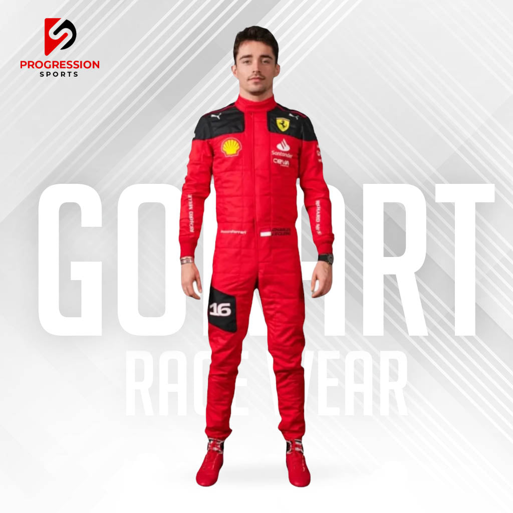 Experience the cutting-edge innovation of Formula 1 with the 2023 Ferrari racing suit. This suit showcases Ferrari's commitment to performance and style, featuring a modern design that reflects the team’s continued excellence. Ideal for collectors and fans, it represents a significant season for Ferrari, blending advanced technology with the iconic Ferrari aesthetic. Own a piece of the 2023 racing season and celebrate Ferrari's ongoing legacy in F1.