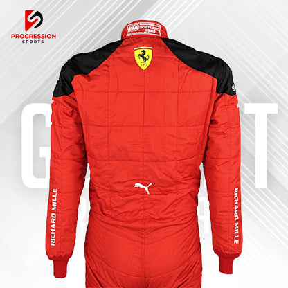 Experience the cutting-edge innovation of Formula 1 with the 2023 Ferrari racing suit. This suit showcases Ferrari's commitment to performance and style, featuring a modern design that reflects the team’s continued excellence. Ideal for collectors and fans, it represents a significant season for Ferrari, blending advanced technology with the iconic Ferrari aesthetic. Own a piece of the 2023 racing season and celebrate Ferrari's ongoing legacy in F1.