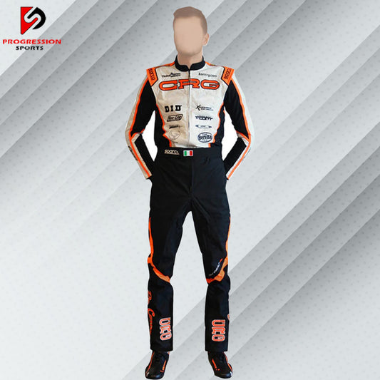 Unleash your racing potential with the CRG Race Suit, designed for karting aficionados who demand top-tier performance and style. This suit combines robust construction with superior comfort, ensuring you stay protected while maintaining agility on the track. The sleek design offers a perfect fit, enhancing both your appearance and performance. With its bold CRG branding and dynamic color scheme, you'll stand out in any race. The suit's advanced ventilation and moisture-wicking properties keep you cool unde