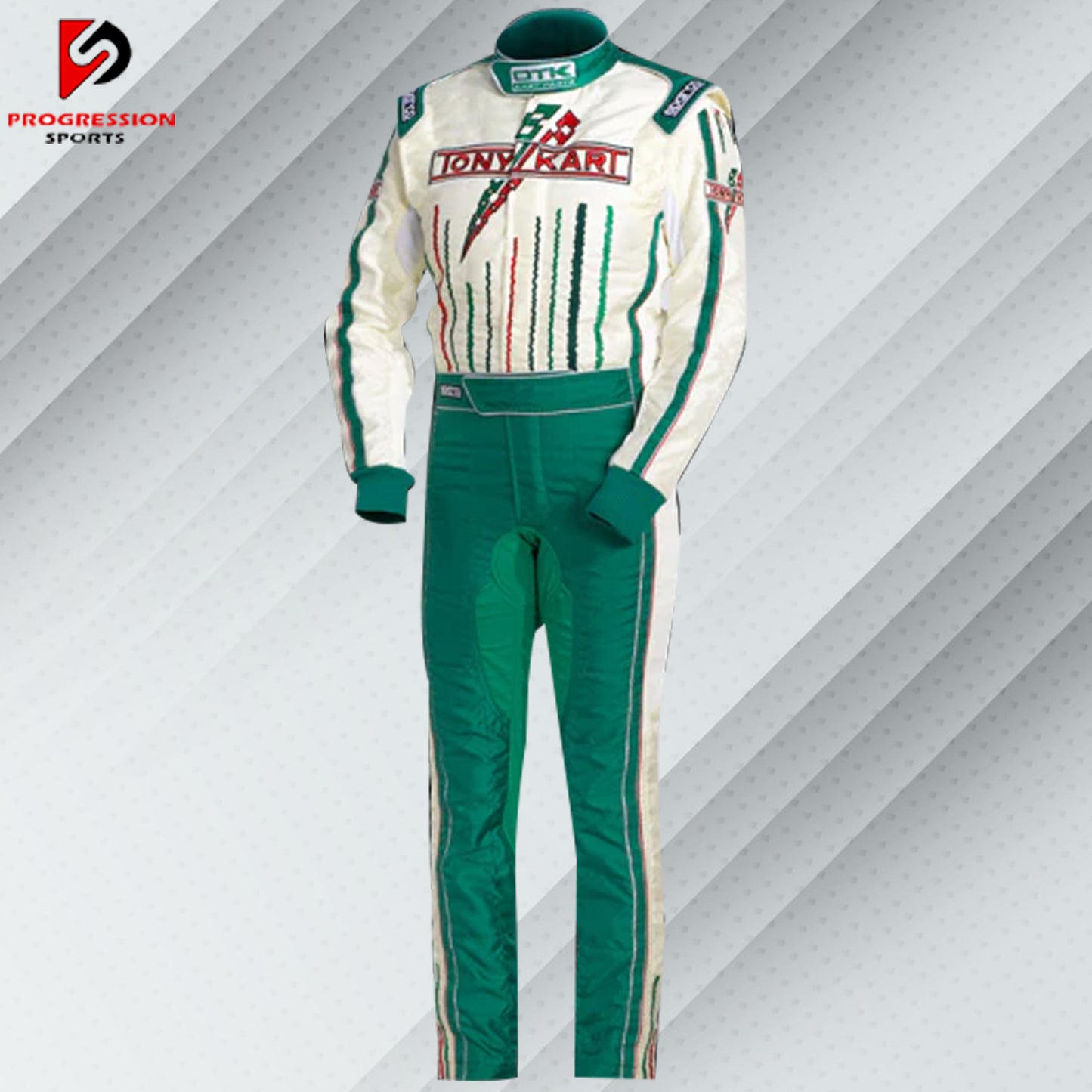 The Tont Kart Suit is designed for both comfort and performance. Made with lightweight, breathable materials, it ensures optimal ventilation while maintaining durability. The suit features a sleek, ergonomic design for unrestricted movement, along with reinforced padding in high-wear areas for added protection. Ideal for karting enthusiasts seeking both style and safety on the track.