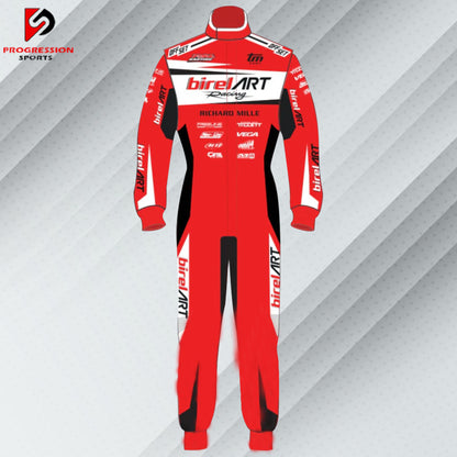 Birel Art Go-Kart Suit - Sleek, aerodynamic racing suit with vibrant colors and Birel Art branding, offering premium comfort, protection, and style for karting enthusiasts.