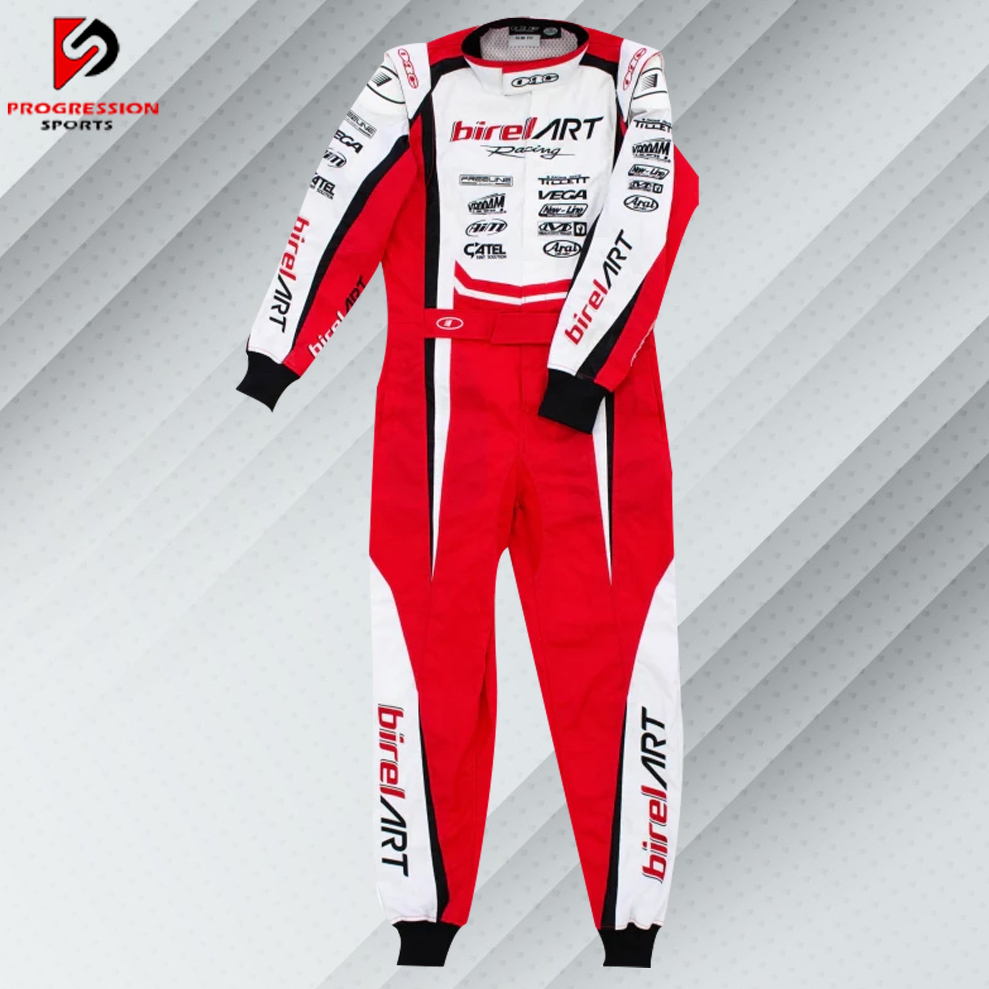 Birel Art Go-Kart Suit - Sleek, aerodynamic racing suit with vibrant colors and Birel Art branding, offering premium comfort, protection, and style for karting enthusiasts.