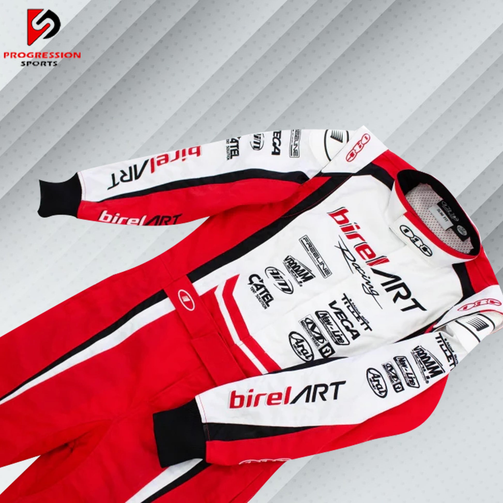 Birel Art Go-Kart Suit - Sleek, aerodynamic racing suit with vibrant colors and Birel Art branding, offering premium comfort, protection, and style for karting enthusiasts