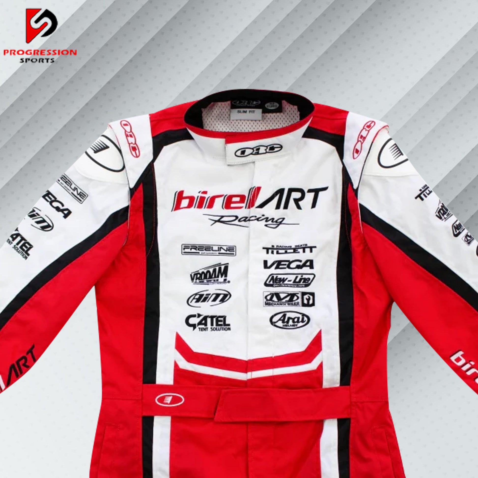 Birel Art Go-Kart Suit - Sleek, aerodynamic racing suit with vibrant colors and Birel Art branding, offering premium comfort, protection, and style for karting enthusiasts