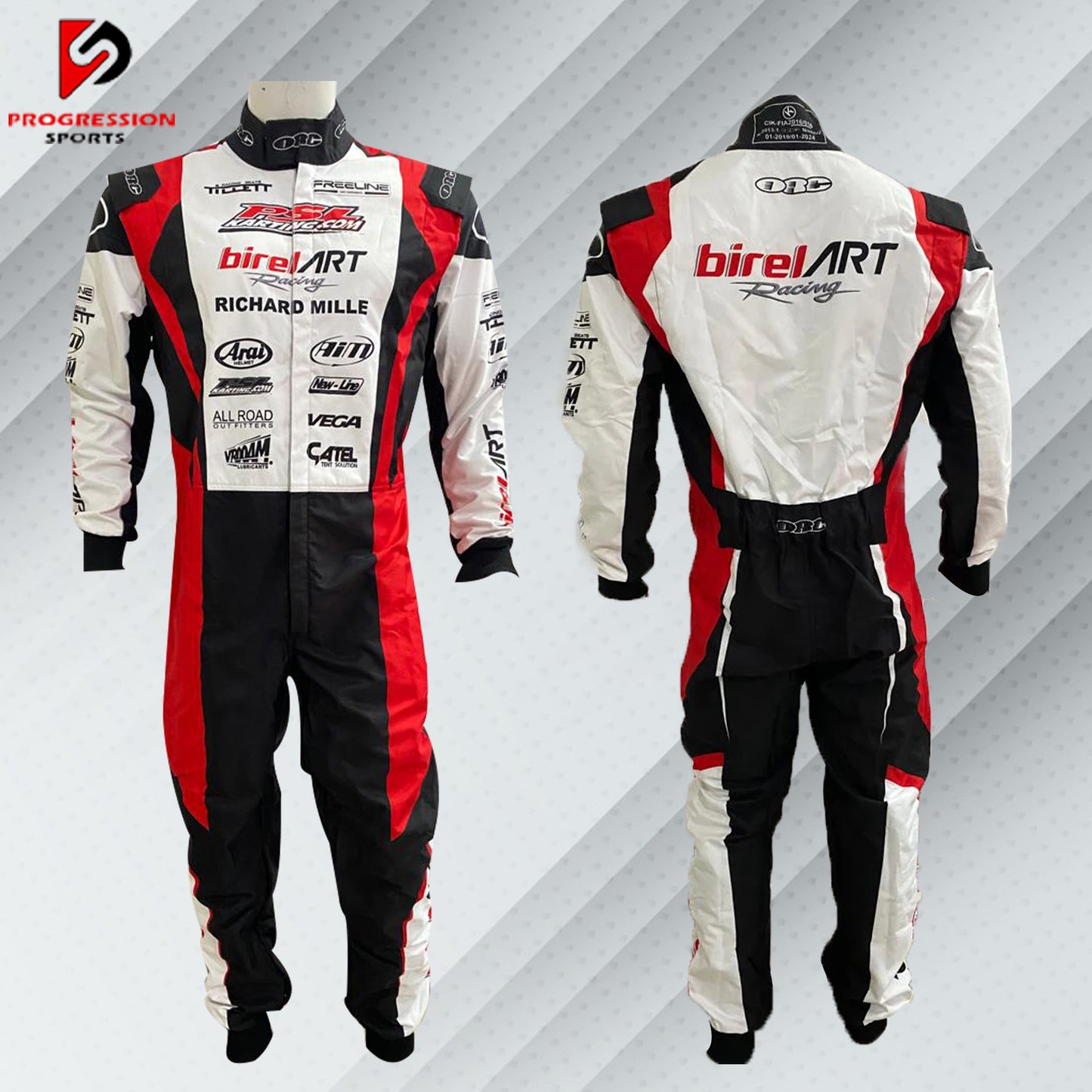 Birel Art Go-Kart Suit - Sleek, aerodynamic racing suit with vibrant colors and Birel Art branding, offering premium comfort, protection, and style for karting enthusiasts.