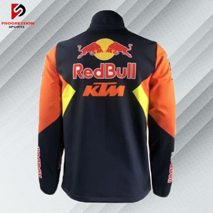 "Red Bull jacket designed by Progression Sports, featuring premium embroidery, a sleek fit, and customizable details for a dynamic and stylish look."