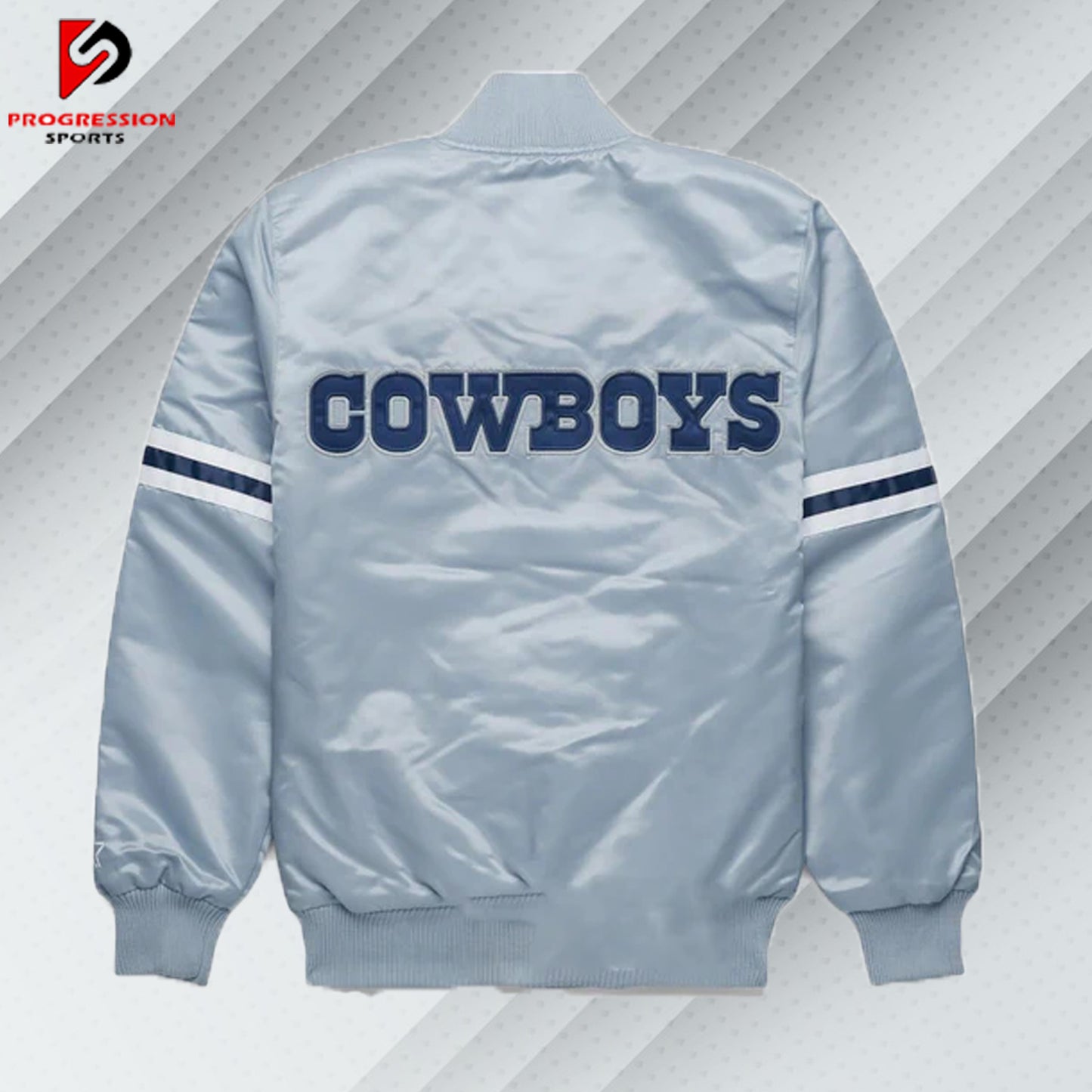 "A stylish varsity jacket featuring a classic design with ribbed cuffs, collar, and hem, showcasing bold contrasting colors and embroidered logos on the chest and back, perfect for a sporty yet casual look."