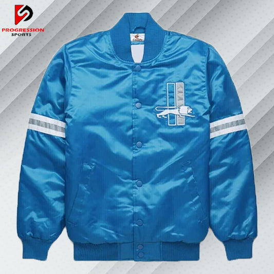  "A stylish varsity jacket with a classic design, featuring customizable patches and logos on a durable, high-quality fabric. Perfect for showcasing school spirit or making a fashion statement."