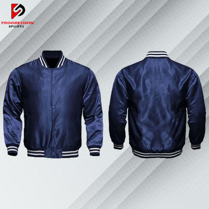  "A stylish varsity jacket with a classic design, featuring customizable patches and logos on a durable, high-quality fabric. Perfect for showcasing school spirit or making a fashion statement."