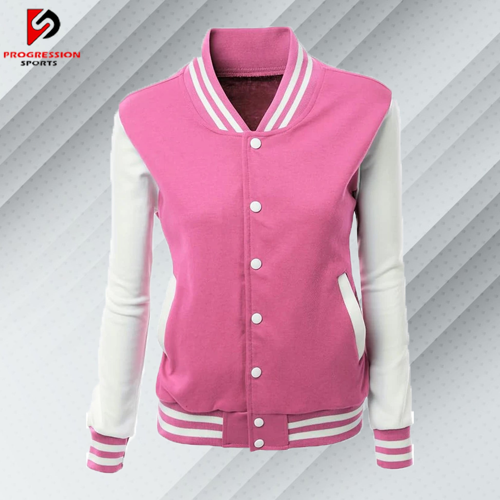  "A stylish varsity jacket with a classic design, featuring customizable patches and logos on a durable, high-quality fabric. Perfect for showcasing school spirit or making a fashion statement."