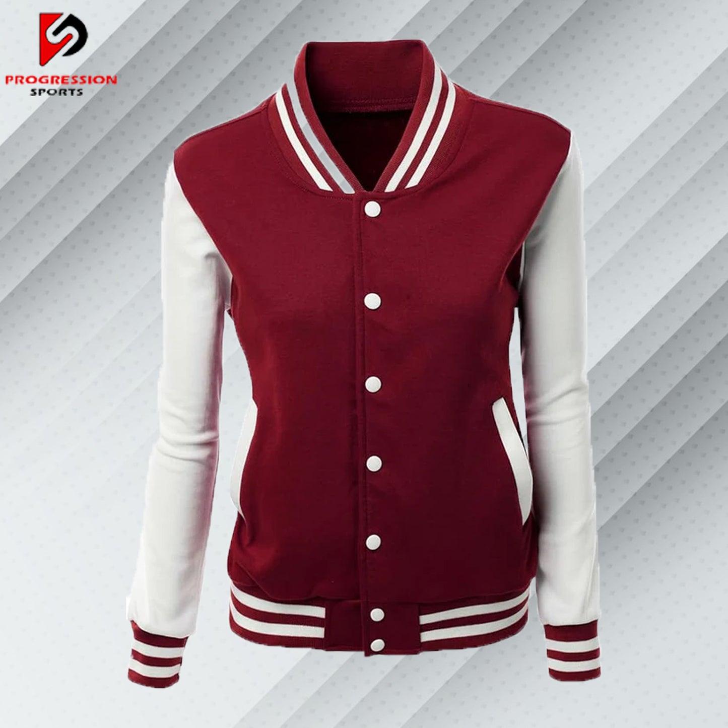  "A stylish varsity jacket with a classic design, featuring customizable patches and logos on a durable, high-quality fabric. Perfect for showcasing school spirit or making a fashion statement."