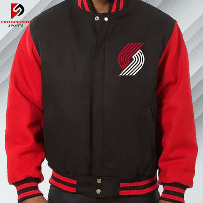  "A stylish varsity jacket with a classic design, featuring customizable patches and logos on a durable, high-quality fabric. Perfect for showcasing school spirit or making a fashion statement."