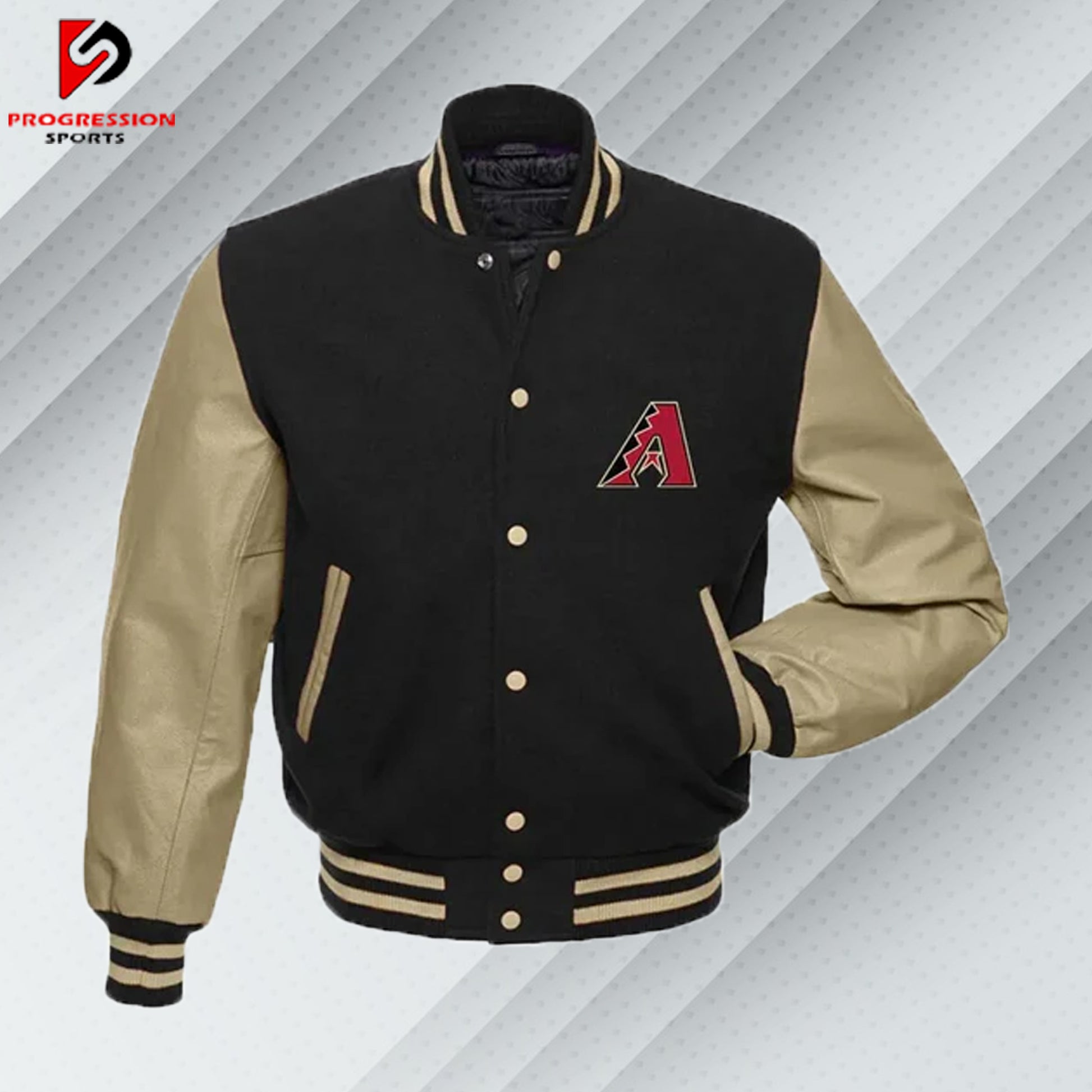  "A stylish varsity jacket with a classic design, featuring customizable patches and logos on a durable, high-quality fabric. Perfect for showcasing school spirit or making a fashion statement."