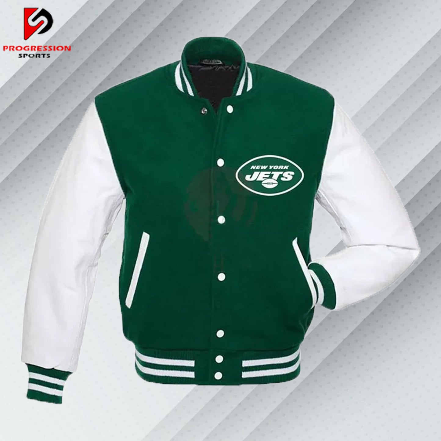  "A stylish varsity jacket with a classic design, featuring customizable patches and logos on a durable, high-quality fabric. Perfect for showcasing school spirit or making a fashion statement."