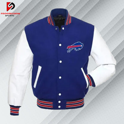  "A stylish varsity jacket with a classic design, featuring customizable patches and logos on a durable, high-quality fabric. Perfect for showcasing school spirit or making a fashion statement."