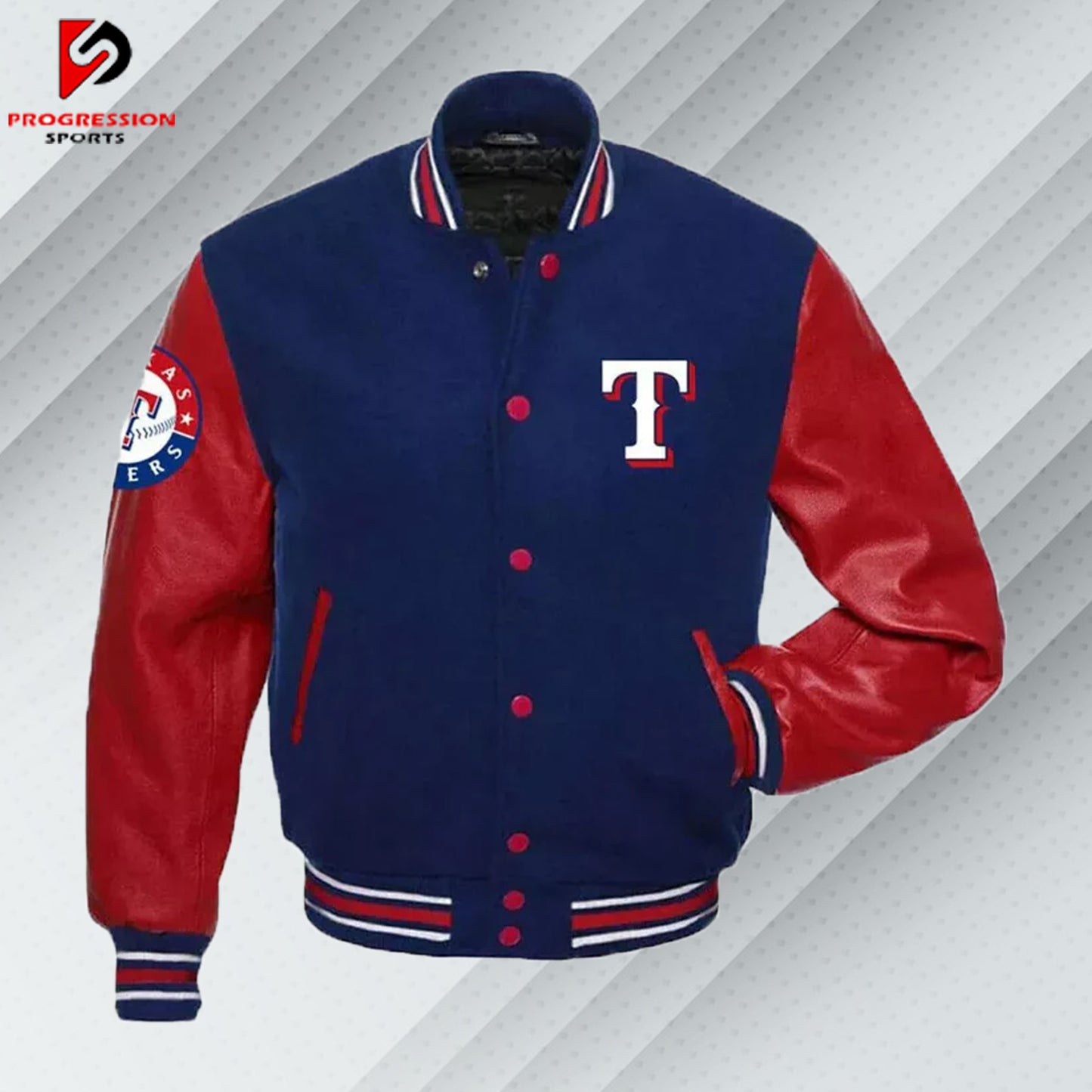  "A stylish varsity jacket with a classic design, featuring customizable patches and logos on a durable, high-quality fabric. Perfect for showcasing school spirit or making a fashion statement."