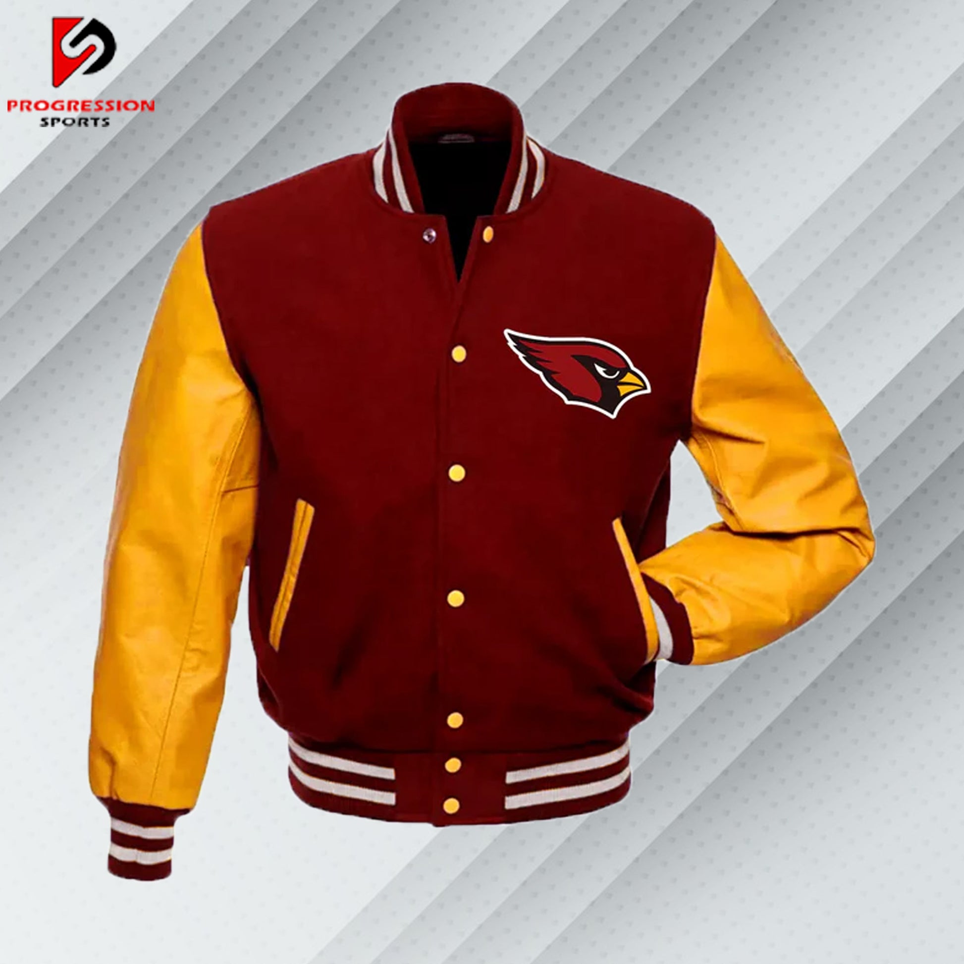  "A stylish varsity jacket with a classic design, featuring customizable patches and logos on a durable, high-quality fabric. Perfect for showcasing school spirit or making a fashion statement."