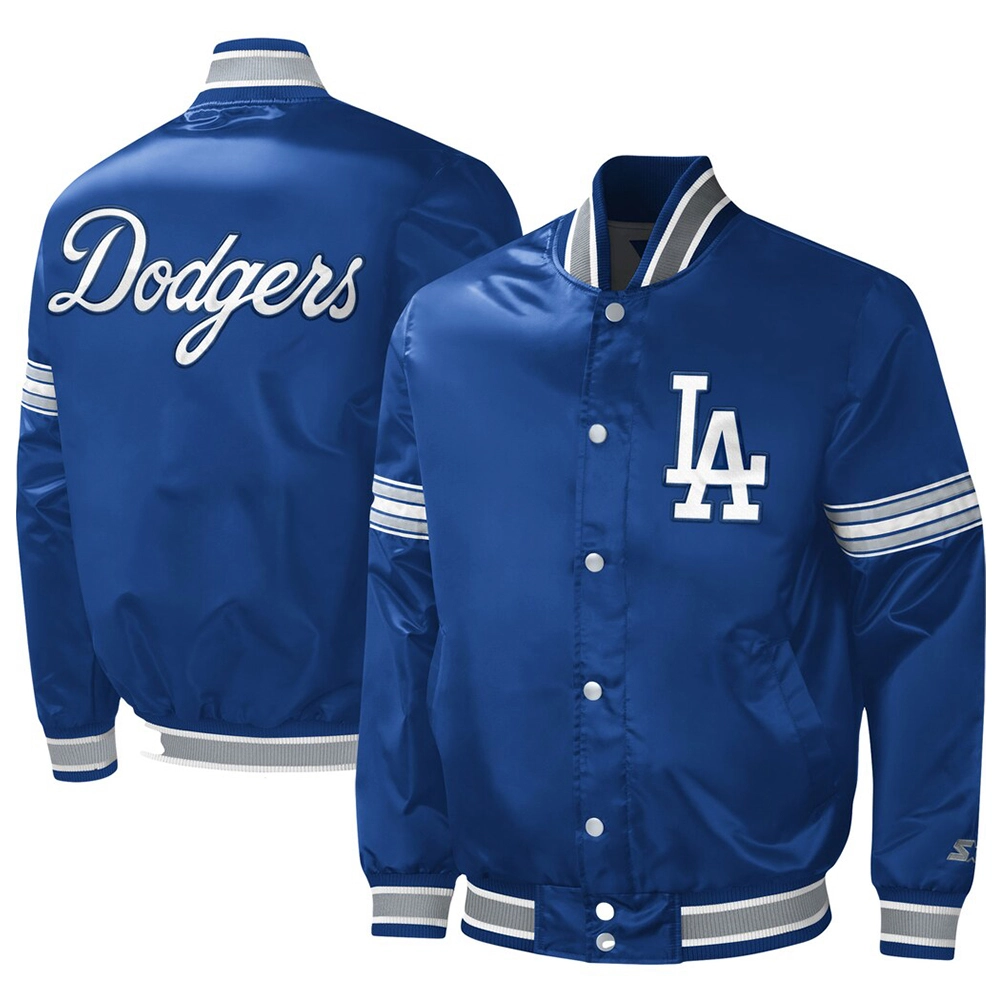 Los Angeles Dodgers Royal Blue Satin Varsity Jacket Los Angeles Dodgers Royal Blue Satin Varsity Jacket