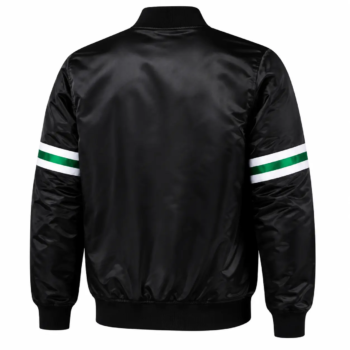 Buy NY Jets Black Satin Varsity Jacket