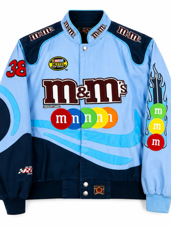 M&M NASCAR Racing Jacket Blue & Dark Navy Varsity