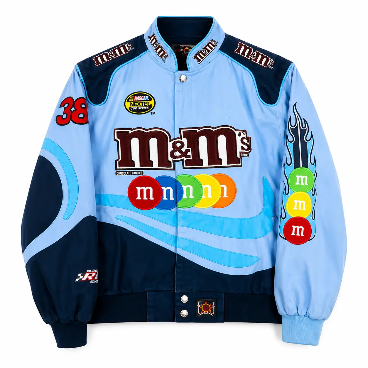 M&M NASCAR Racing Jacket Blue & Dark Navy Varsity