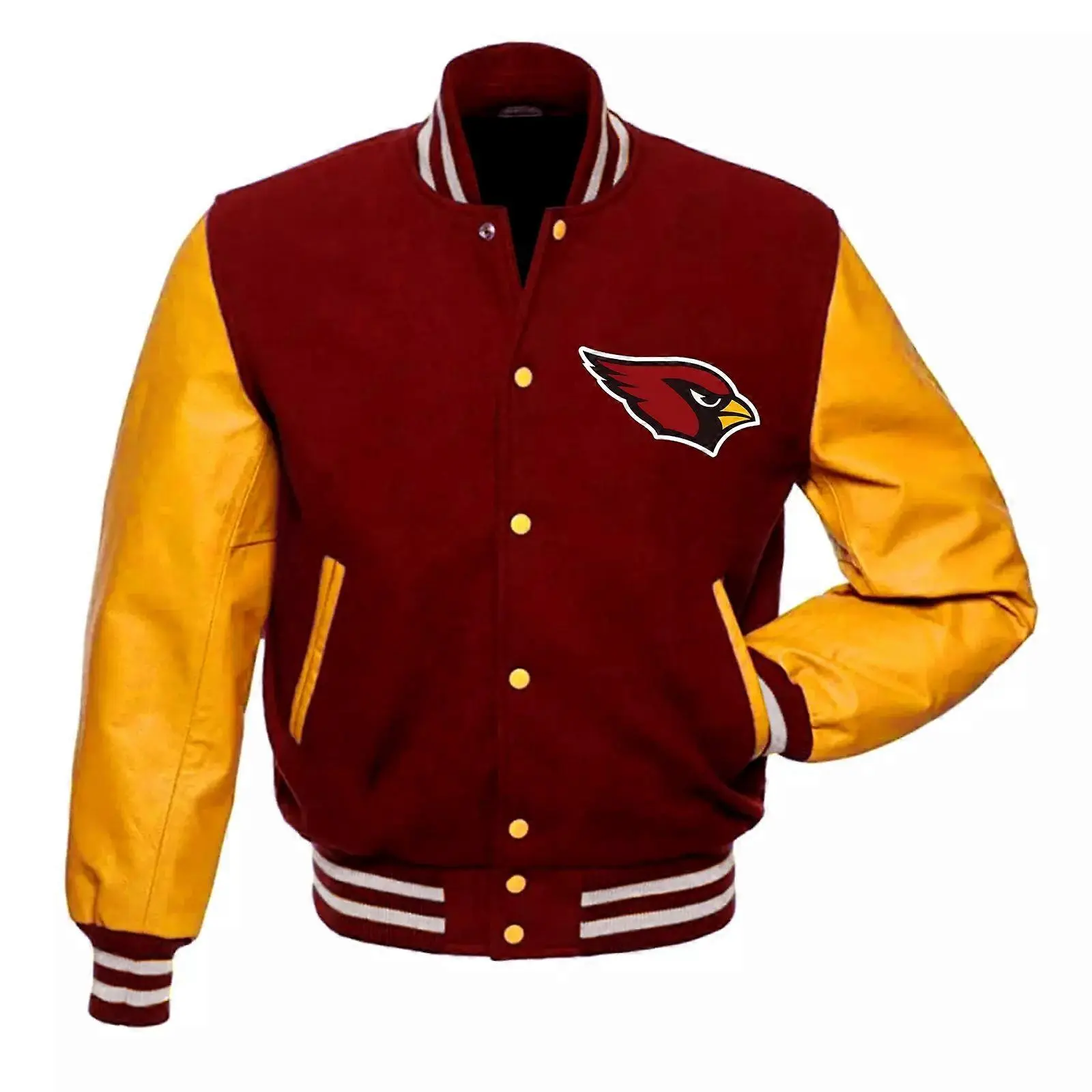 Arizona Cardinals Wool Varsity Jacket Gold Sleeves