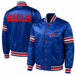 Men's Buffalo Bills Starter Royal Midfield Satin Varsity Jacket