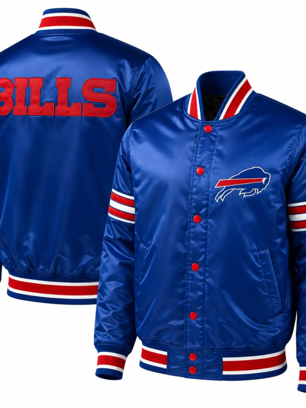 Men's Buffalo Bills Starter Royal Midfield Satin Varsity Jacket