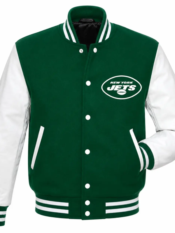 NY Jets Varsity Green and White Jacket