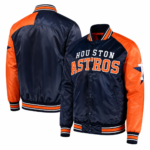 Men's Houston Astros G-III Sports by Carl Banks Navy/Orange Varsity Jacket