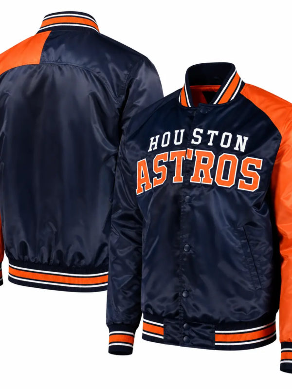 Men's Houston Astros G-III Sports by Carl Banks Navy/Orange Varsity Jacket