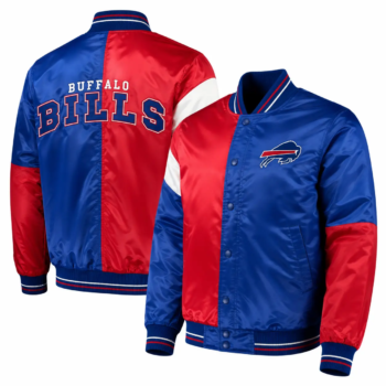 Men's Buffalo Bills Starter Royal/Red Leader Varsity Satin Jacket