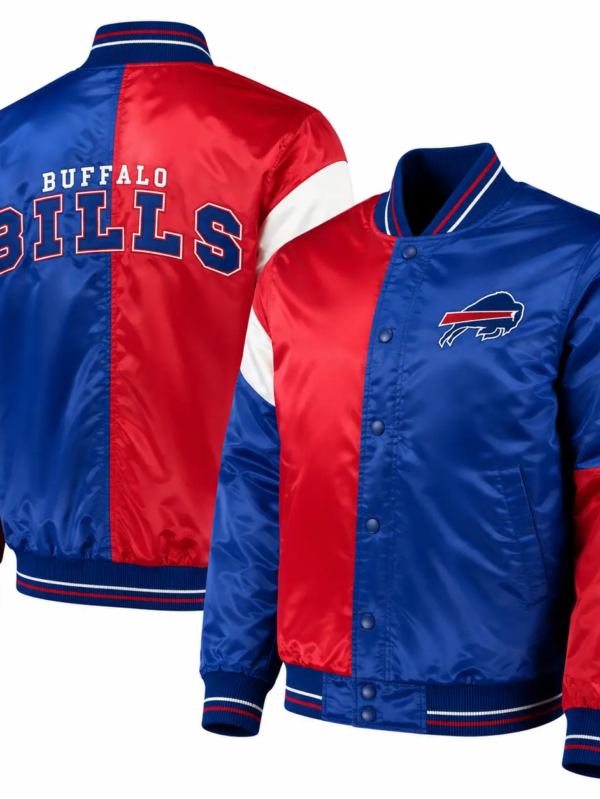 Men's Buffalo Bills Starter Royal/Red Leader Varsity Satin Jacket