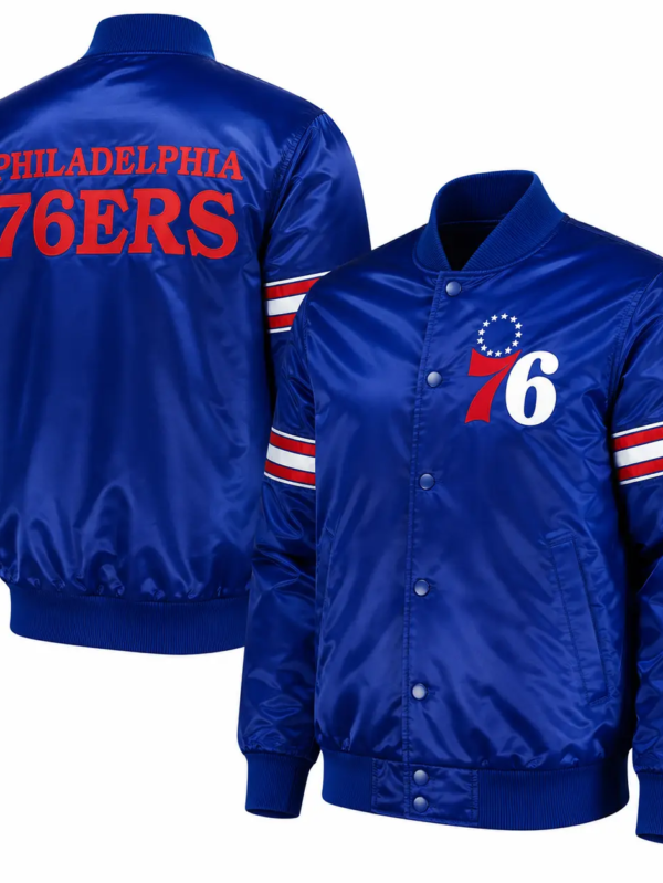 Men's Philadelphia 76ers Satin Varsity Jacket